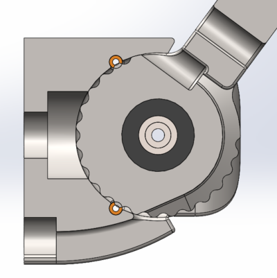 section view of ratchet mechanism