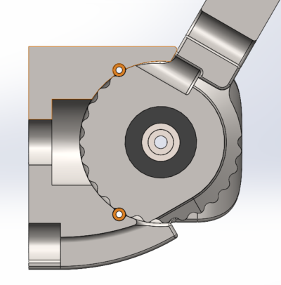 section view of ratchet mechanism